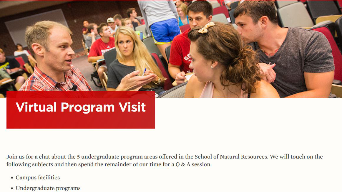 Potential students can now learn more about SNR before scheduling an on-campus visit.