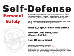 Self-Defense Personal Safety Class - UNL Shotokan Karate of America Club
