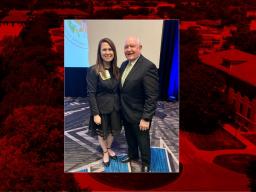 University of Nebraska-Lincoln graduate student Ashley Mulcahy Toney stands (left) with U.S. Secretary of Agriculture Sonny Perdue as one of 30 students from across the nation selected for the U.S. Department of Agriculture’s Future Leaders in Agriculture