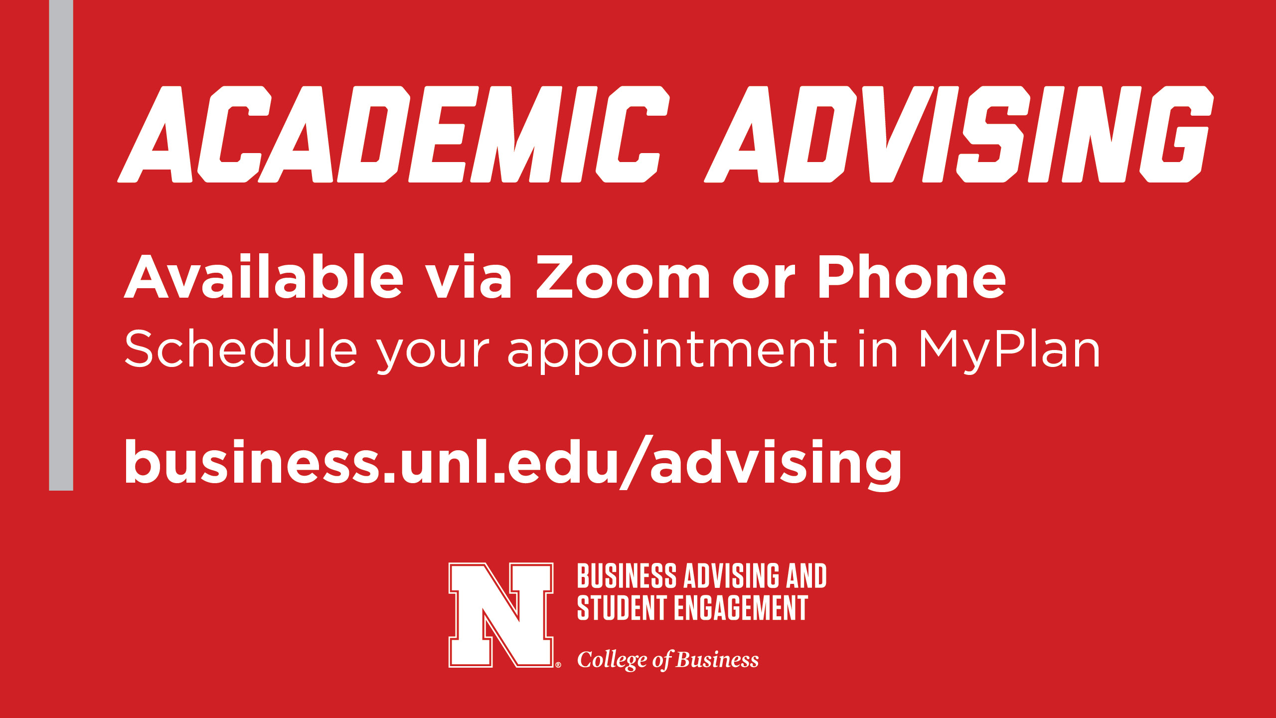 Academic advising is available via Zoom or Phone