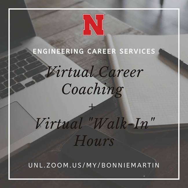Virtual career coaching and "walk-in" hours available.