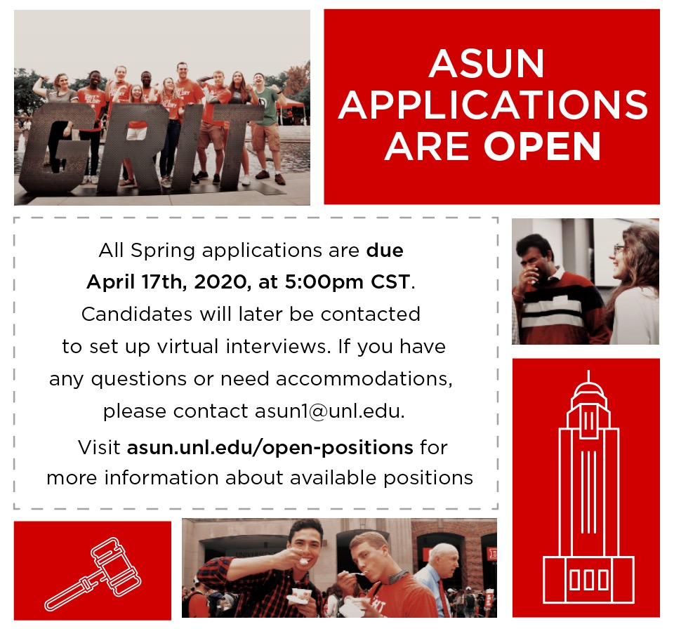 Students can apply for ASUN positions through April 17, 2020.