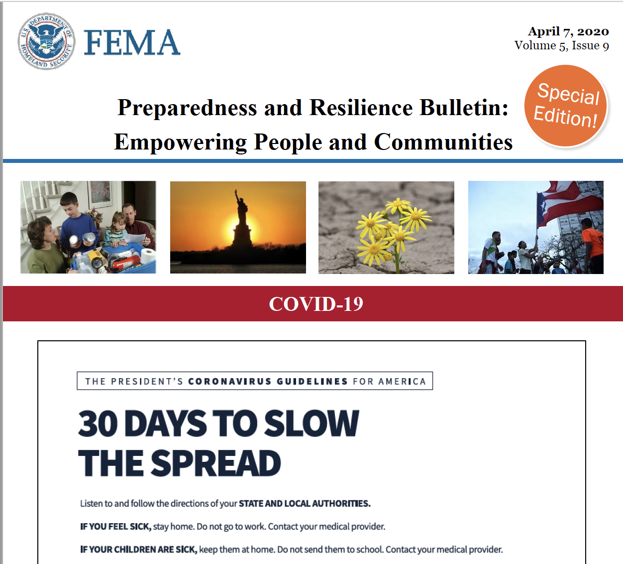 FEMA newsletter cover