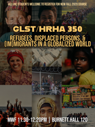 New Course on Refugees, Displaced Persons, and (Im)migrants 