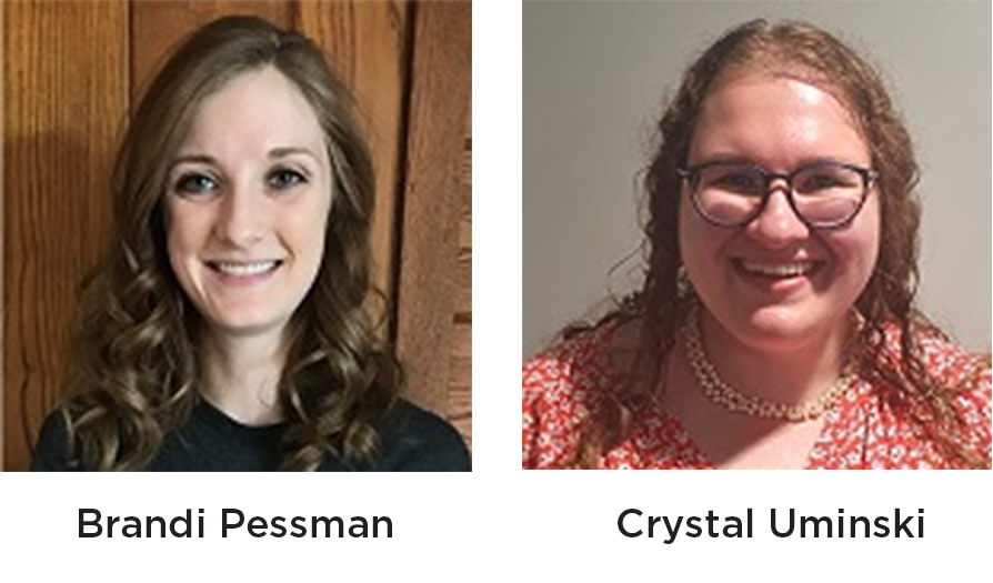 Brandi Pessman and Crystal Uminski, biological sciences graduate students, are two of four current graduate students to earn NSF Graduate Research Fellowships.