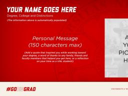 An example of the digital commencement slides available to all graduating Huskers. The slides can be shared with family, friends and loved ones on social media. 