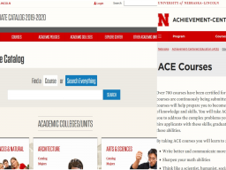 The Undergraduate Catalog & ACE Courses
