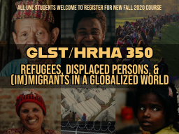 New Course on Refugees, Displaced Persons and (Im)migrants this Fall