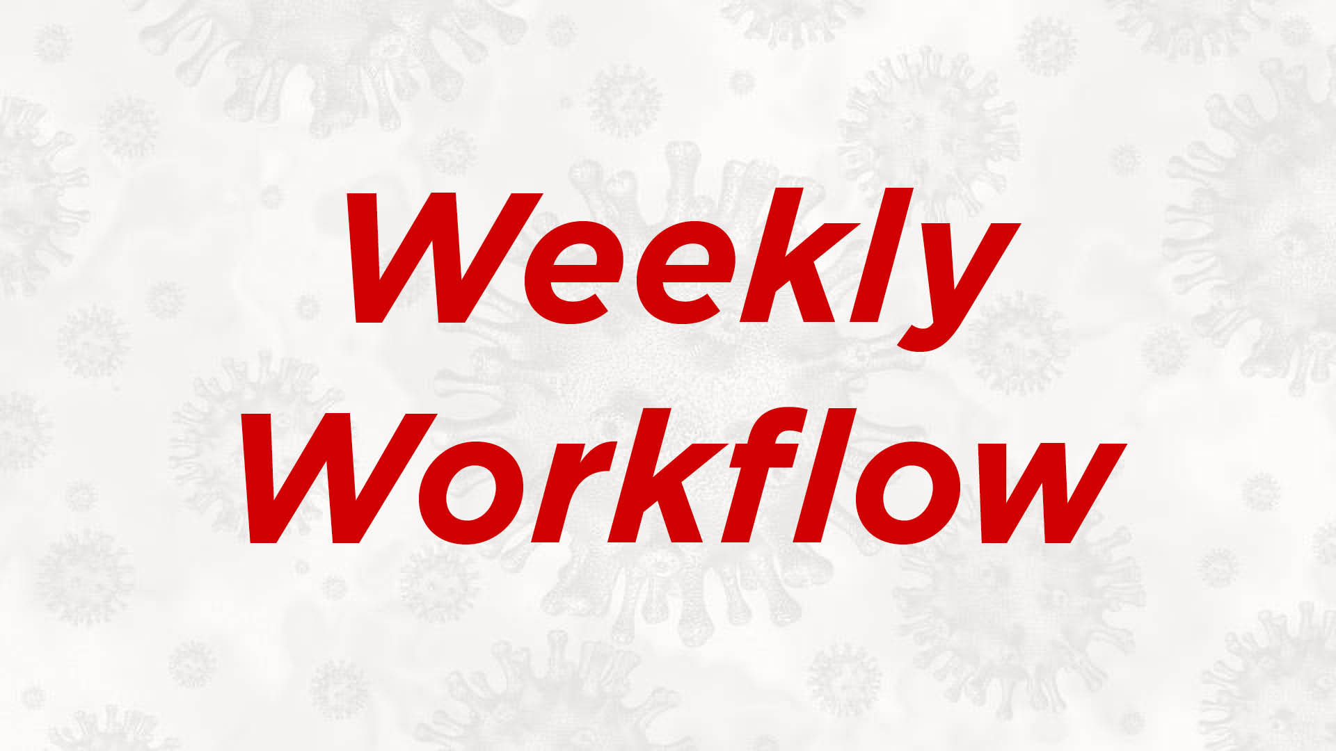 Weekly Workflow