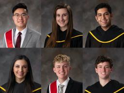 From left to right: (top row) Sheng-Jie Lim, Emma Clausen, Rohan Thakker, (bottom row) Alexis Karkazis, Adrian Pilkington, and Jacob Peddicord