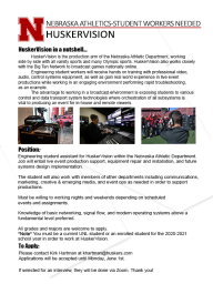 Engineering Student Assistant - HuskerVision