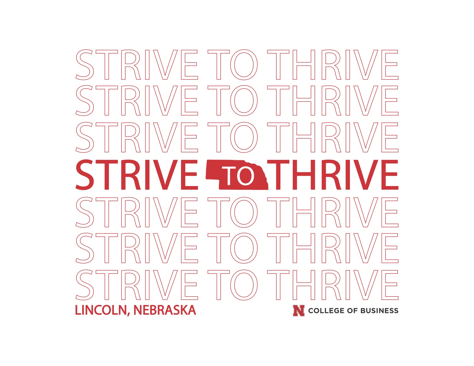 New Strive to Thrive Lincoln logo developed by Michael Severen, Spring 2020 class