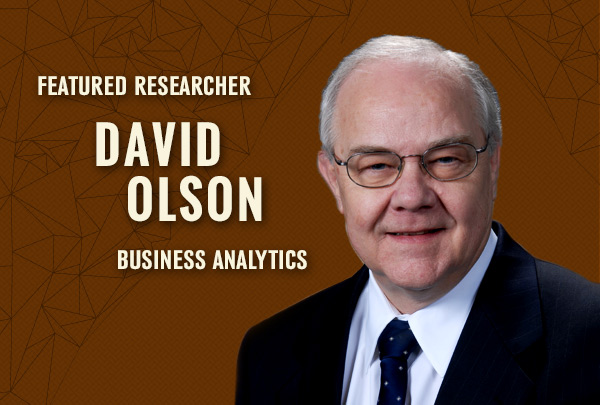 Dr. David Olson is an active member of the analytics community.