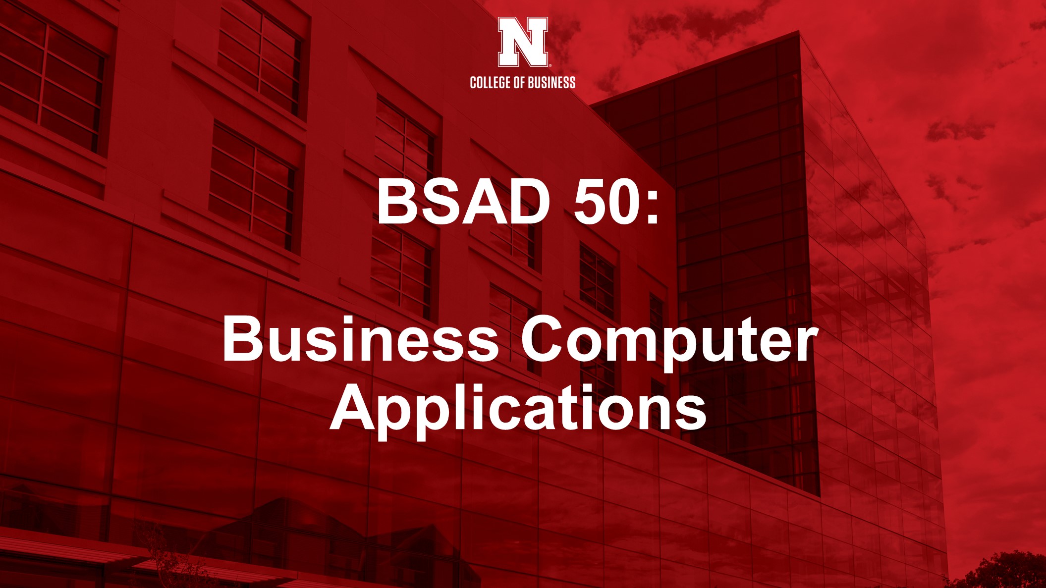 BSAD 50: Business Computer Application