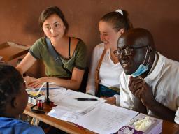 Two University of Nebraska–Lincoln students sit in on a local meeting during their “Food Security, Health and Nutrition” program in Zambia and Ethiopia in summer 2019. Led by Mary Willis, the study abroad program has included 15 Husker Gilman Scholars sin