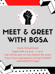 The Black Graduate Student Association will host a virtual meet-and-greet on August 6 from 6 p.m. to 7 p.m. 