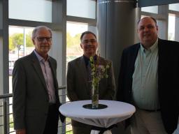 From left to right: NDMC founder Donald Wilhite, former NDMC director Michael Hayes and current NDMC director Mark Svoboda at the Center’s 20-year anniversary in 2015. 
