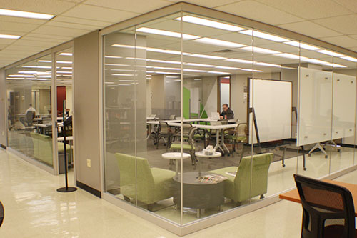The Olsson Room is one of many study areas in and around the Engineering Library (W204 Nebraska Hall).