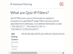 IP Address Filters in Canvas