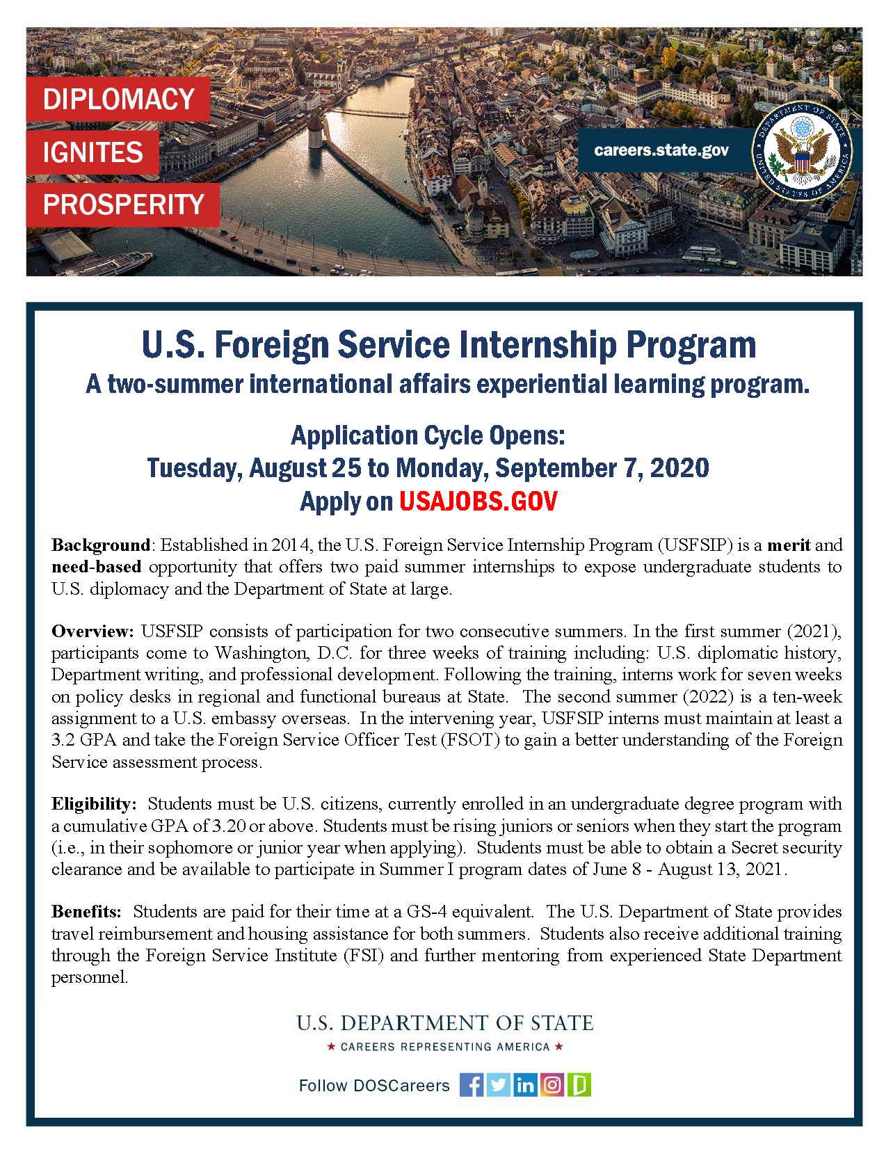 Paid U.S. Foreign Service Internship Program