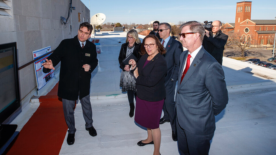 The city-wide testbed demonstration to Senator Fischer and Chancellor Green during their visit to the UNL campus, Feb 2020