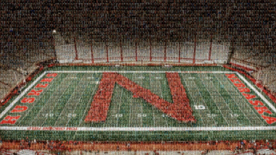 First-year students are all featured in the Memorial Stadium mosaic.