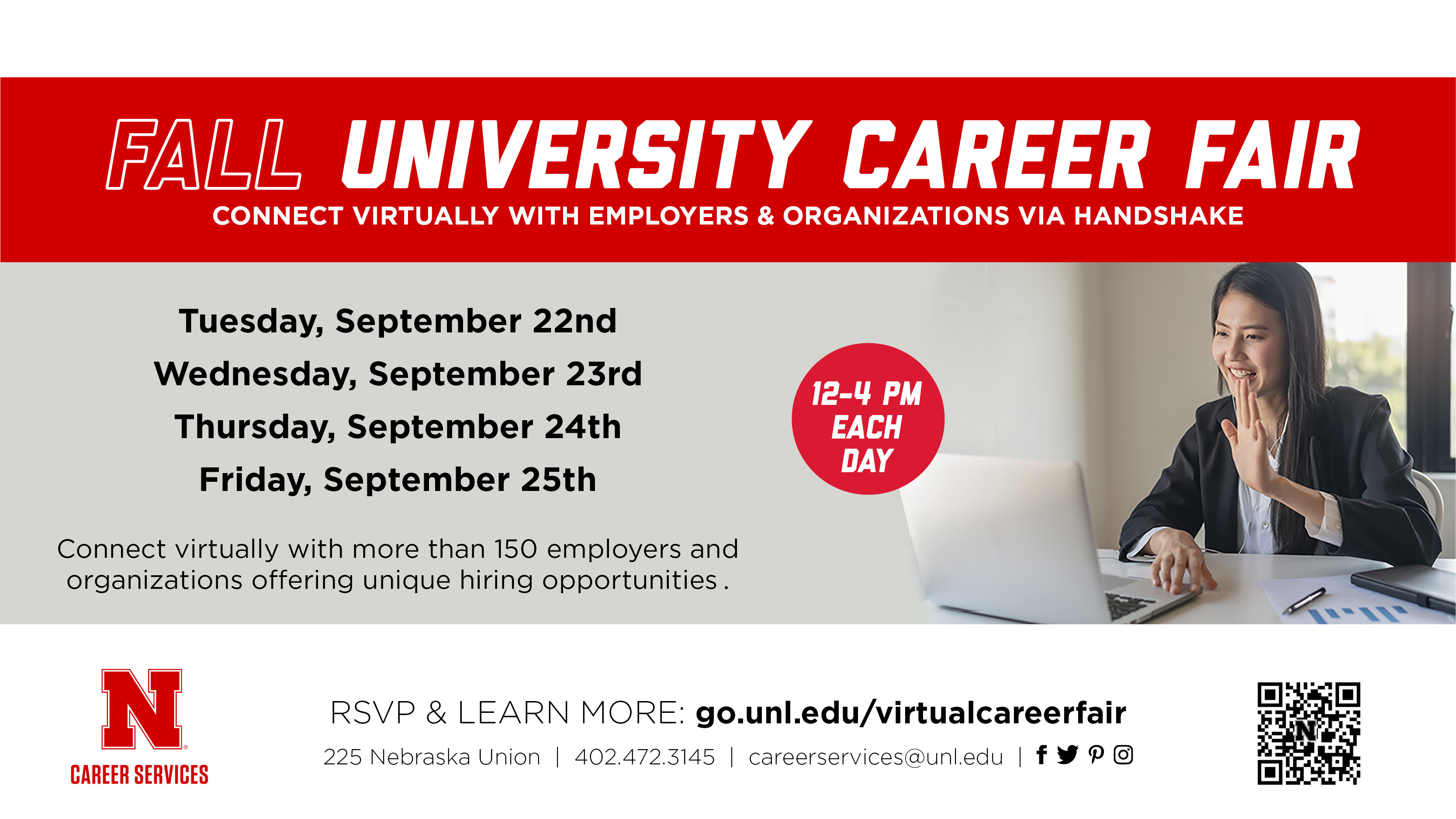 This fall, the Career Fair will take place over four days, each day designated as specific to various career pathways.  