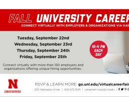 This fall, the Career Fair will take place over four days, each day designated as specific to various career pathways.  