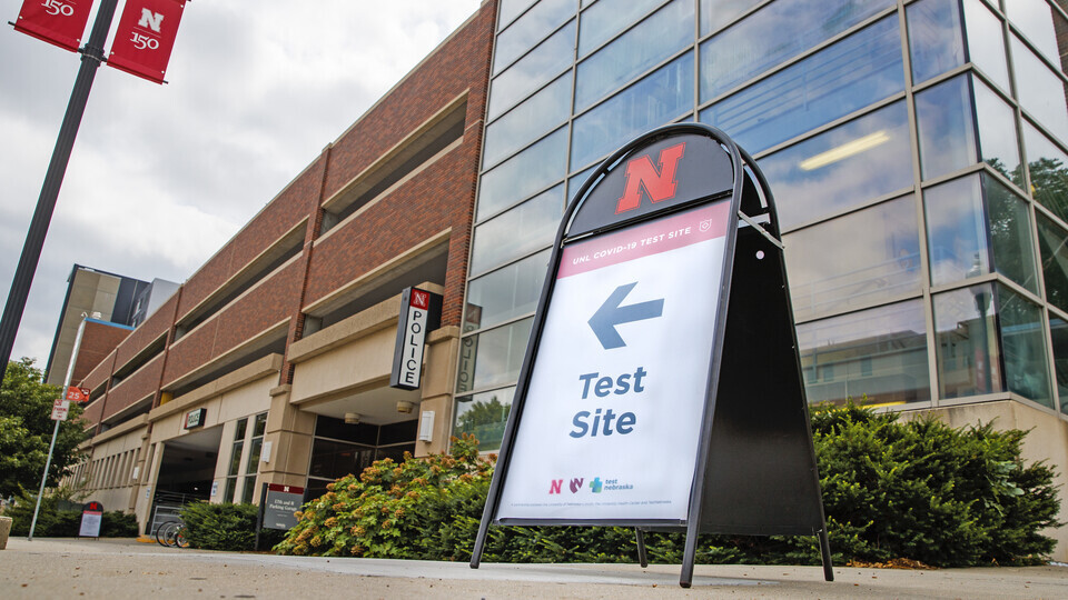 The university is offering free COVID-19 testing to students, faculty and staff through TestNebraska and the University Health Center. The TestNebraska site is located in the 17th and R Streets parking garage. It is a walk-up facility and appointments are