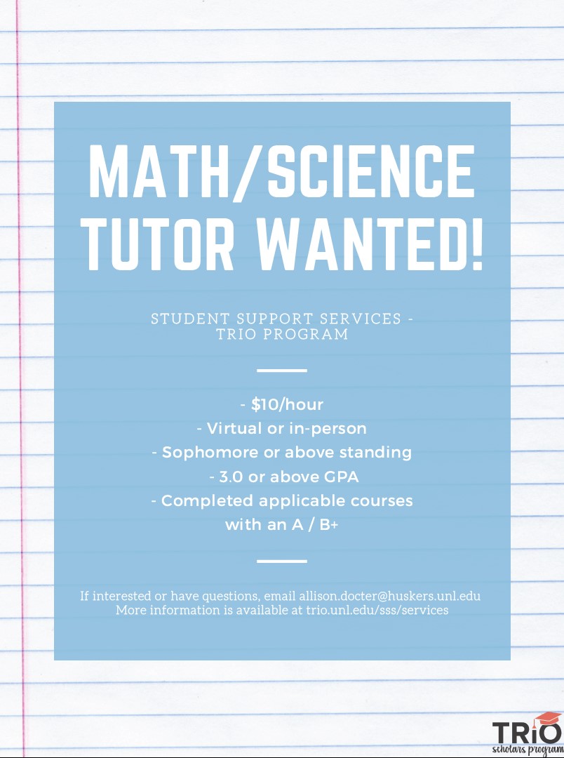 SSS/TRiO Math/Science Tutor