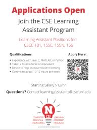 The CSE Learning Assistant Program is now accepting applications.