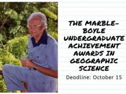 Marble-Boyle Undergraduate Achievement Awards in Geographic Science