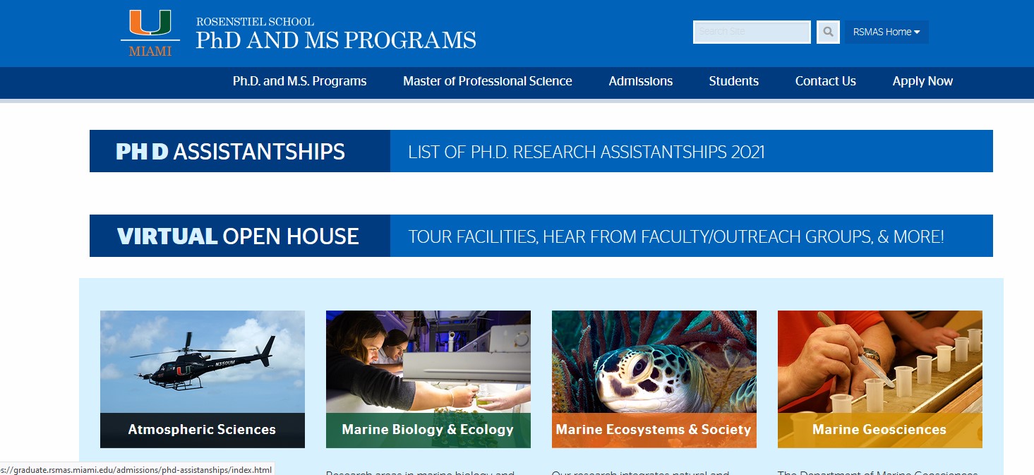 UMiami Marine and Atmospheric Science Graduate Degrees