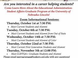 Zoom Informational Sessions 