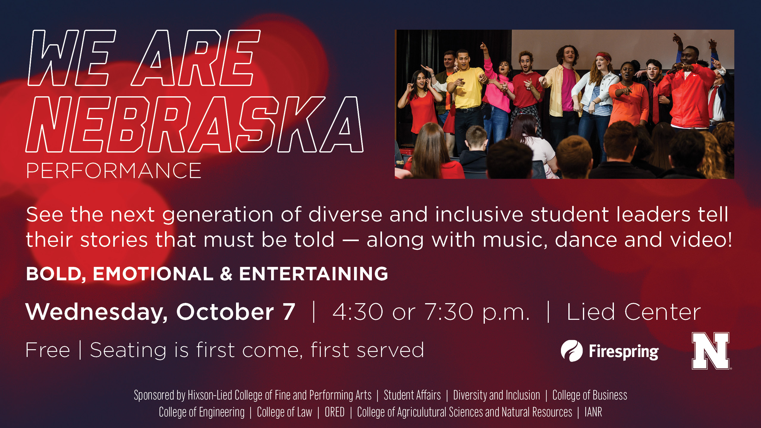 We Are Nebraska | October 7, at 4:30 or 7:30 p.m. at the Lied Center