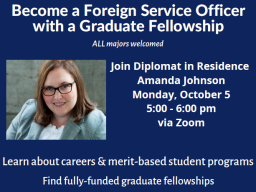 Zoom Session with a Diplomat in Residence: Become a Foreign Service Officer 