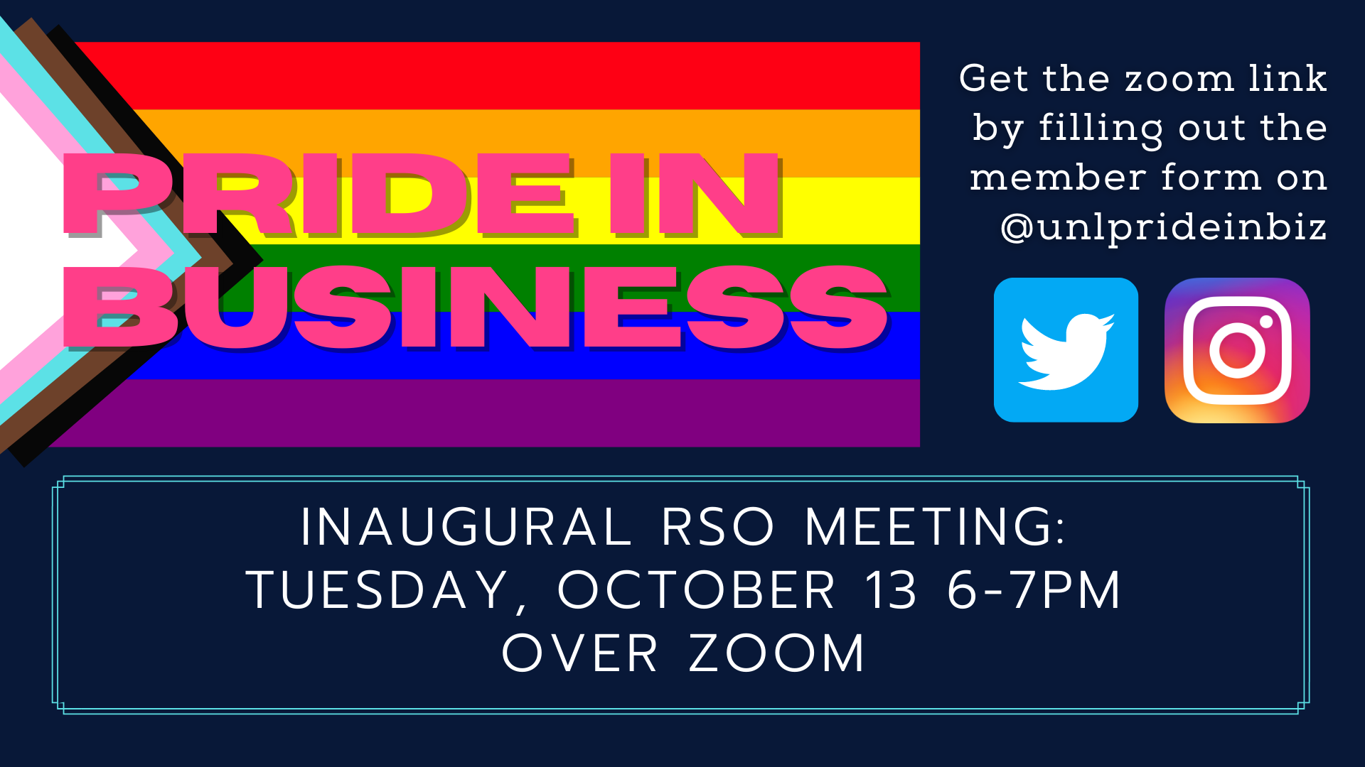 Pride in Business Inaugural Meeting Tuesday October 13 at 6 p.m. on Zoom