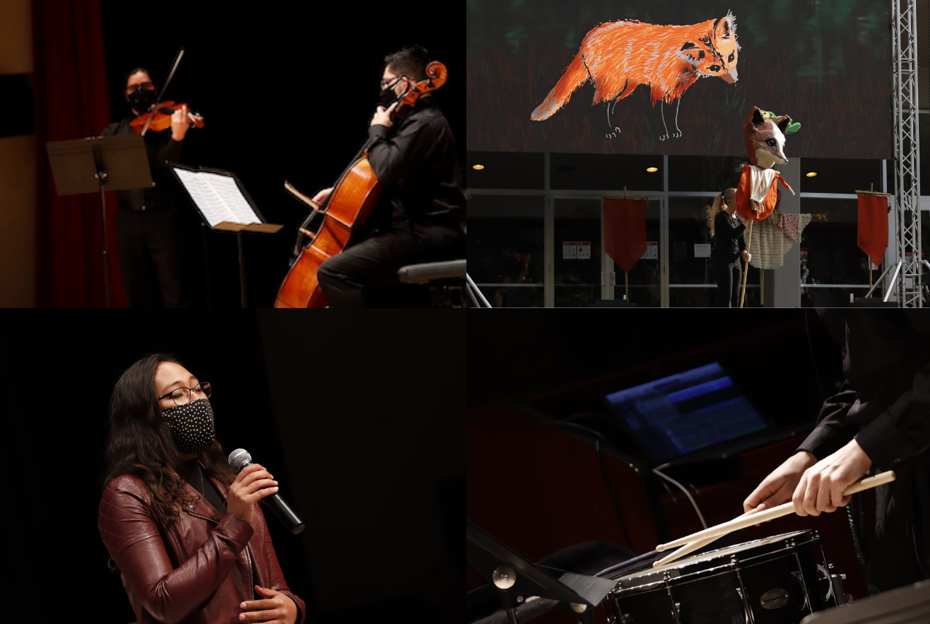 Top left: Beethoven Celebration; Top right: Opera: The Cunning Little Vixen; Bottom left and bottom right: Flyover I, Proximity