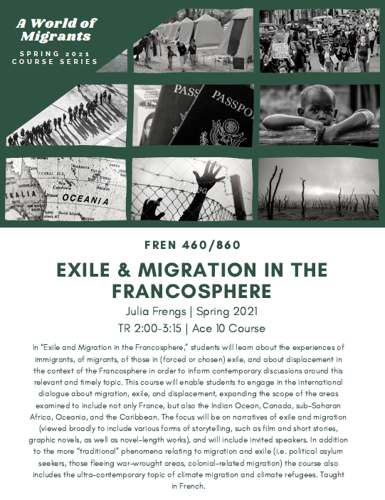 FREN 460/860: Exile & Migration in the Francosphere