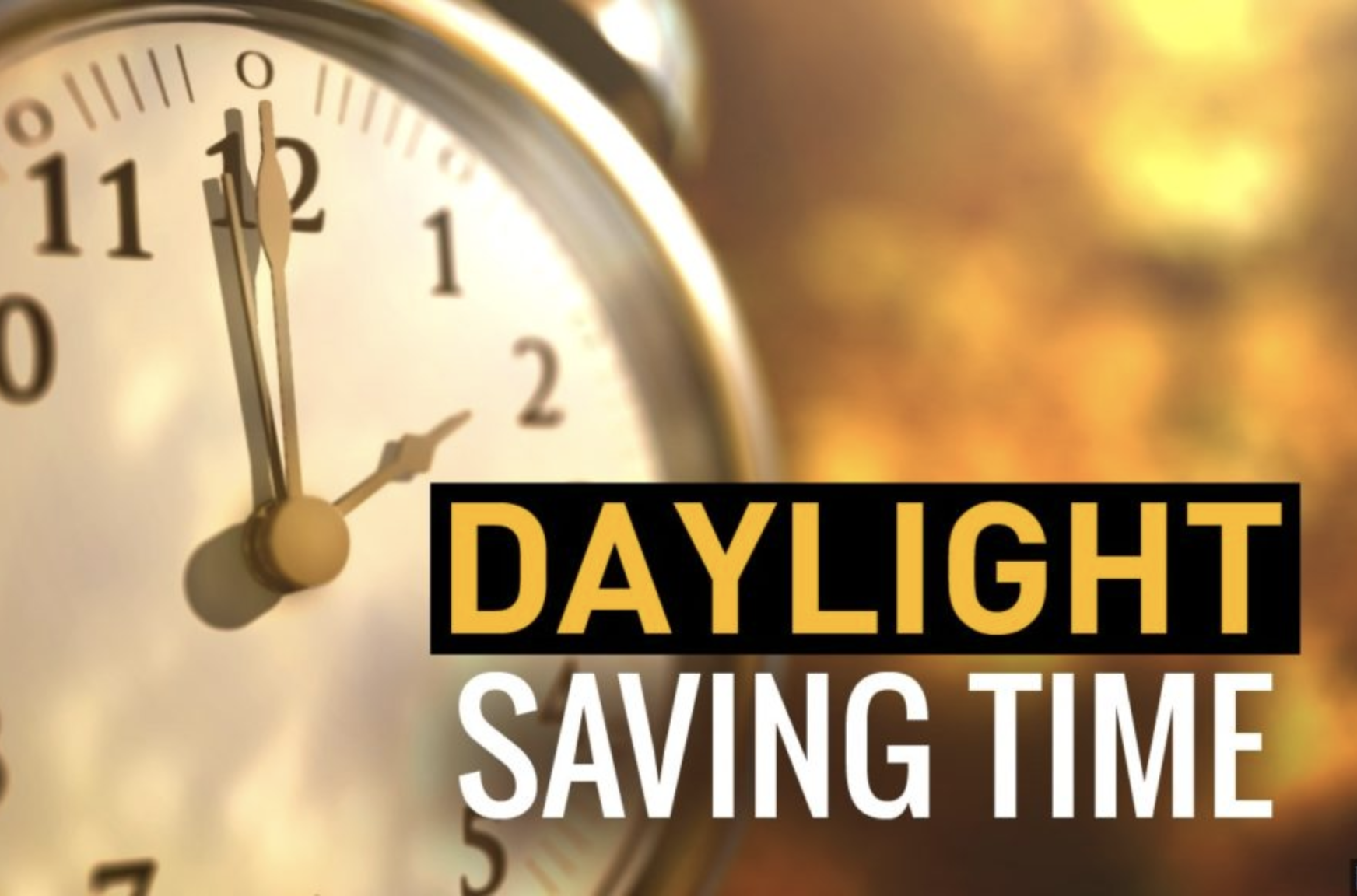 Remember to "fall back" for daylight savings time on November 1.