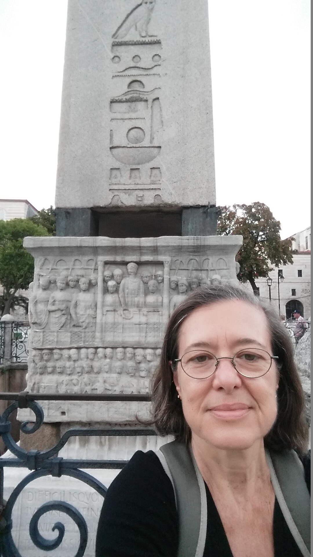 Dr. Athanassopoulos in front of the obelisk at the hippodrome in Istanbul, Turkey