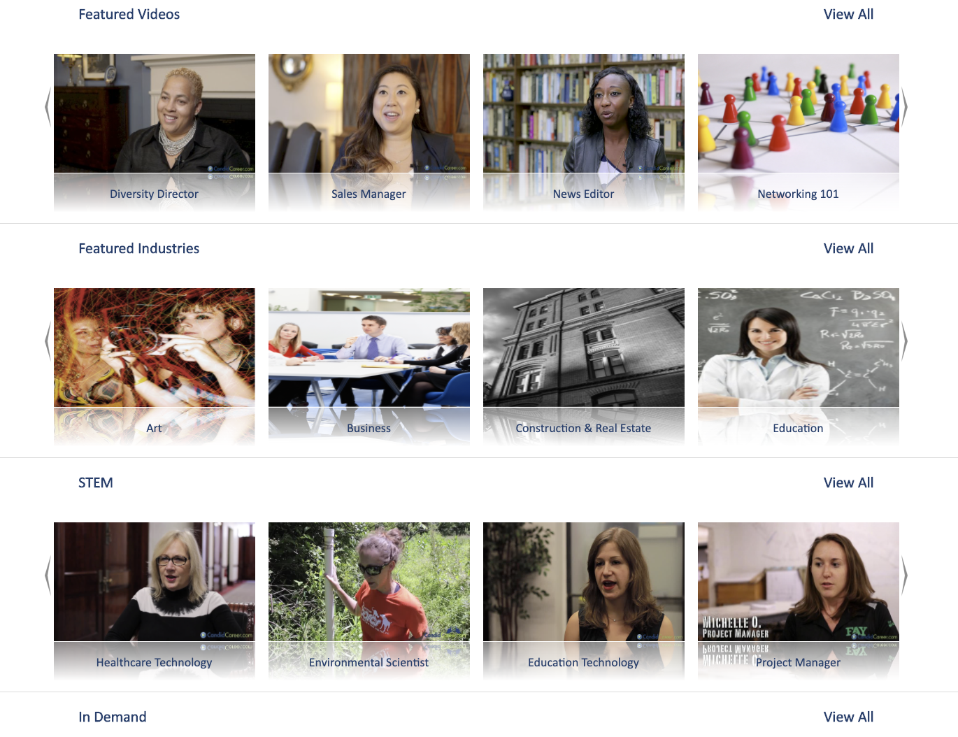 Candid Careers offers videos where professionals from a variety of fields explain their working role.