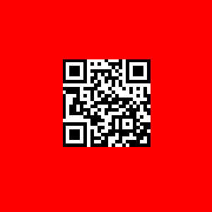 QR Code that represents the link to the server surrounding by a white border. 