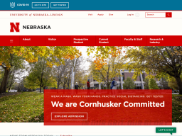 Screenshot of University of Nebraska Lincoln home page