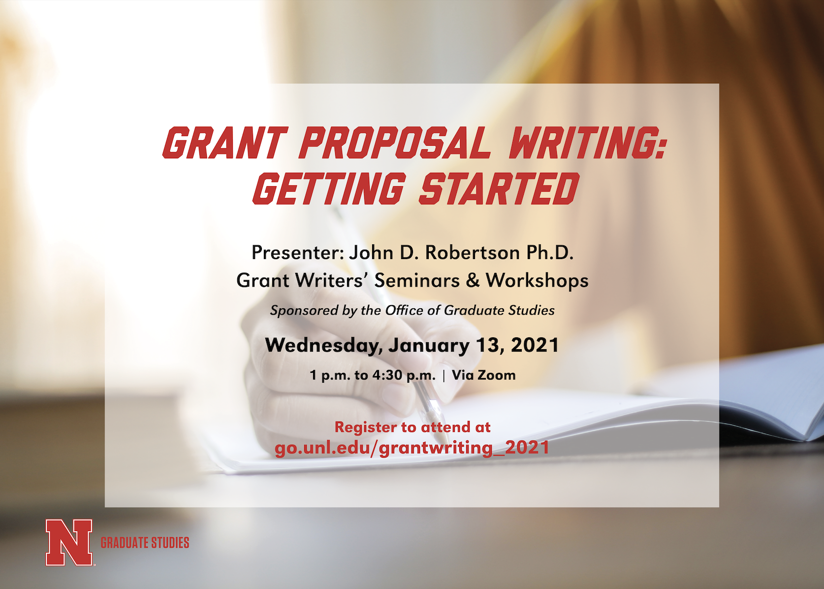 The virtual seminar will comprehensively address both practical and conceptual aspects important to the proposal writing process.