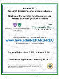 Northeast Partnership for Atmospheric & Related Sciences Summer 2021 REU