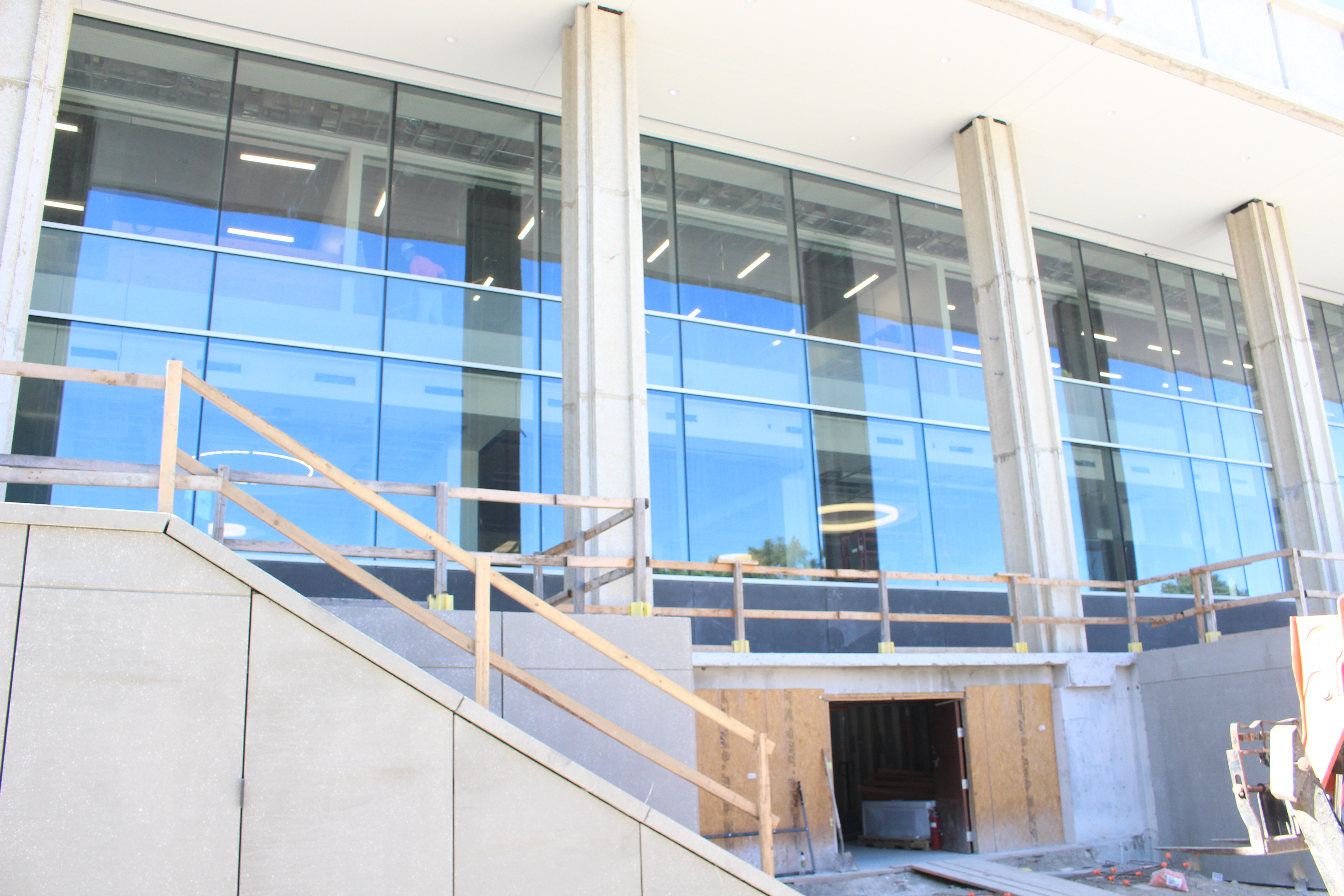 East side of Dinsdale Family Learning Commons, under renovation