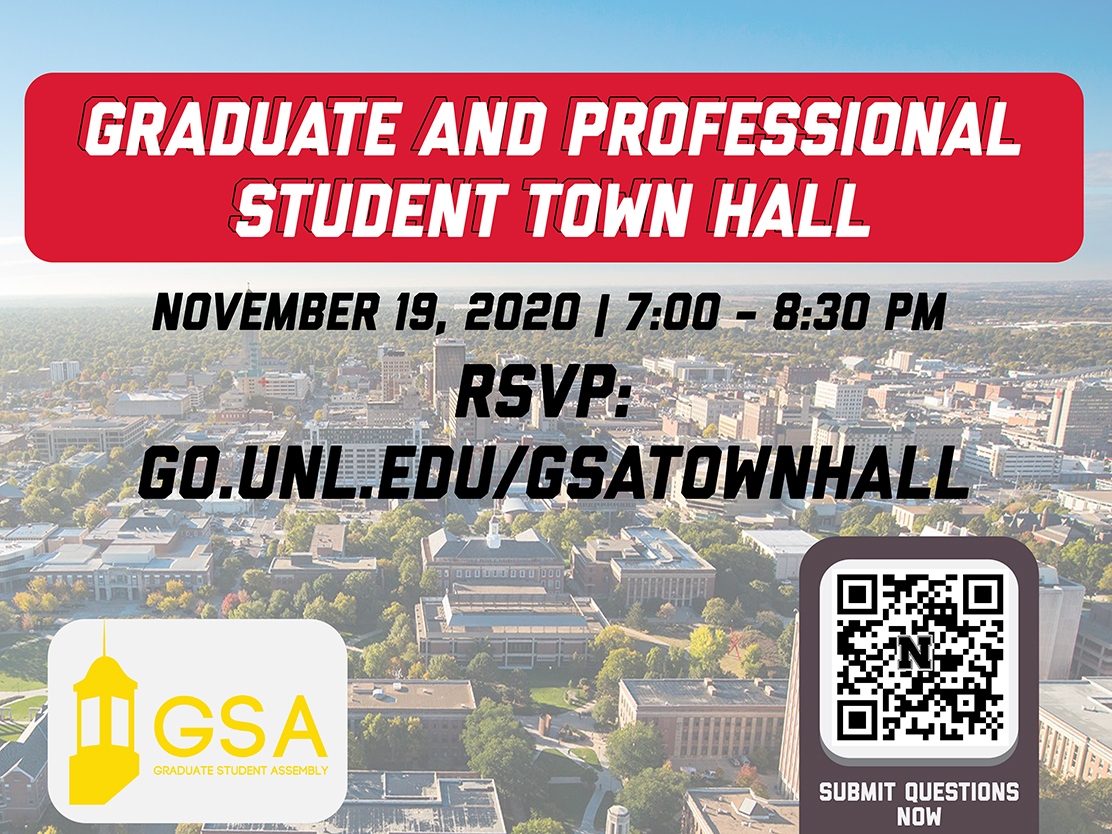 The Graduate Student Assembly (GSA) is co-hosting a town hall with Student Affairs and the Office of Graduate Studies to answer your questions about policies and concerns, especially as they concern COVID-19.