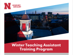 From January 6-19, 2021, the Office of Graduate Studies will offer a 2-week program to prepare TAs for the classroom. This program is designed for newer or beginning TAs or anyone interested in learning more about teaching even if they are not currently i