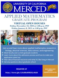 UC Merced Applied Mathematics Graduate Program Virtual Open Houses